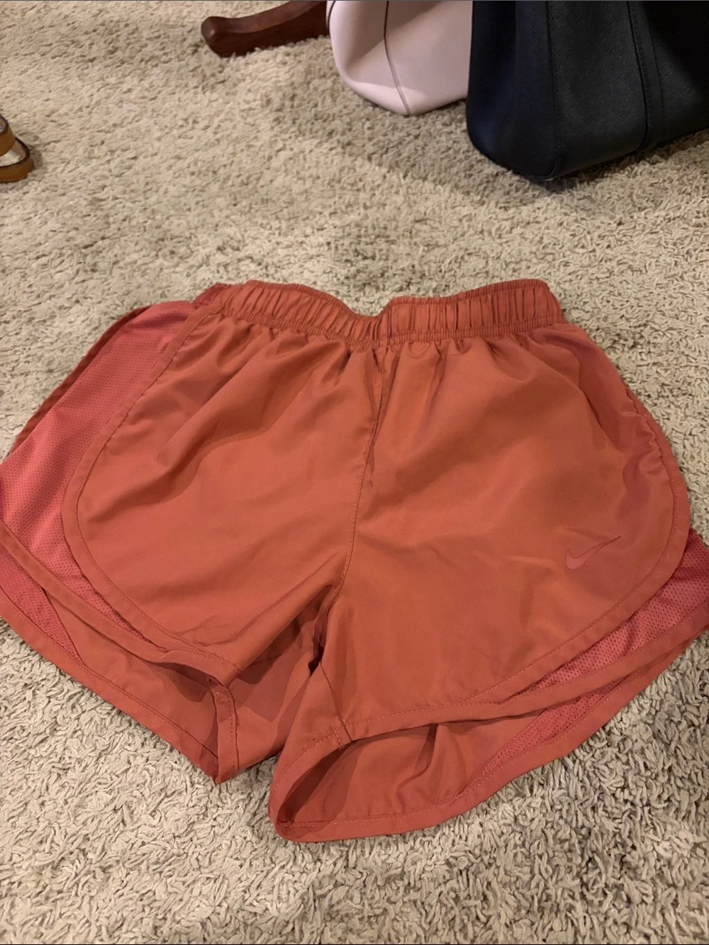 Nike Women’s Coral-Orange Athletic Shorts